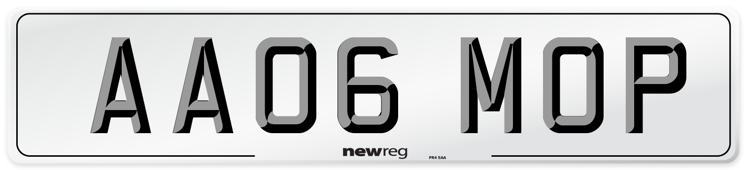 AA06 MOP Number Plate from New Reg